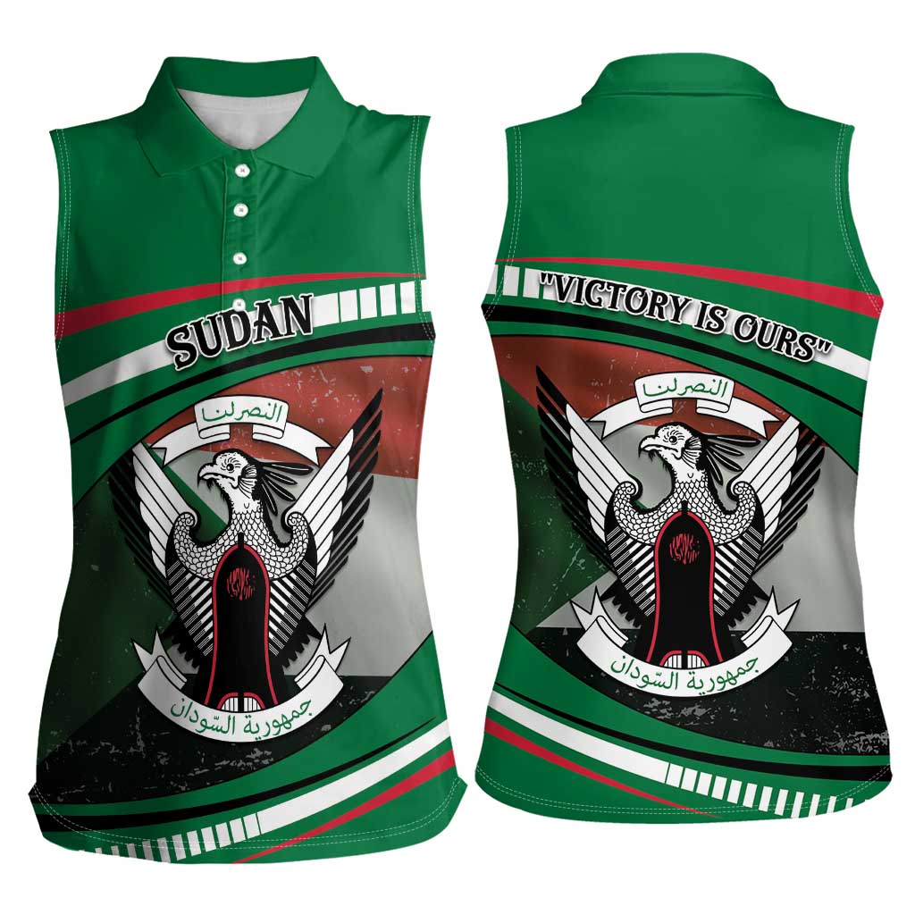 Sudan Women Sleeveless Polo Shirt Victory Is Ours - Wonder Print Shop