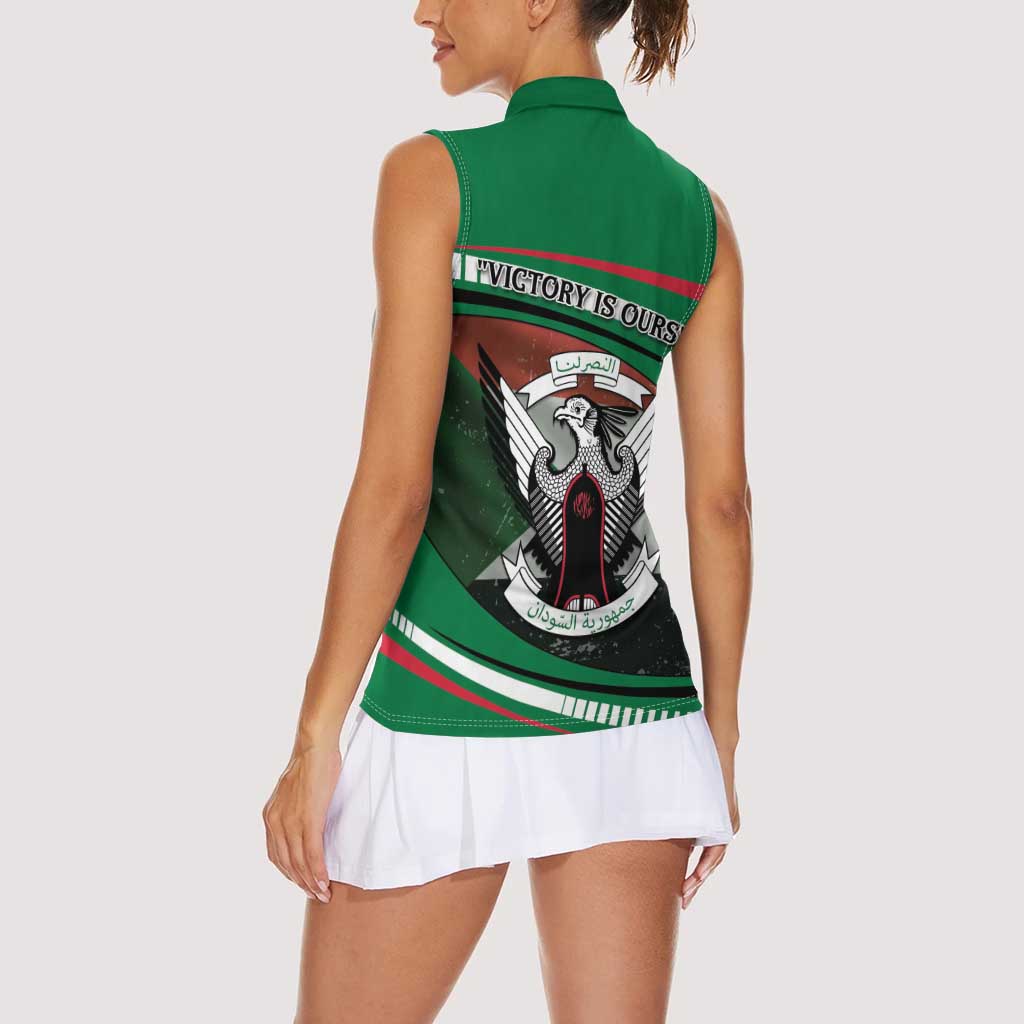 Sudan Women Sleeveless Polo Shirt Victory Is Ours - Wonder Print Shop