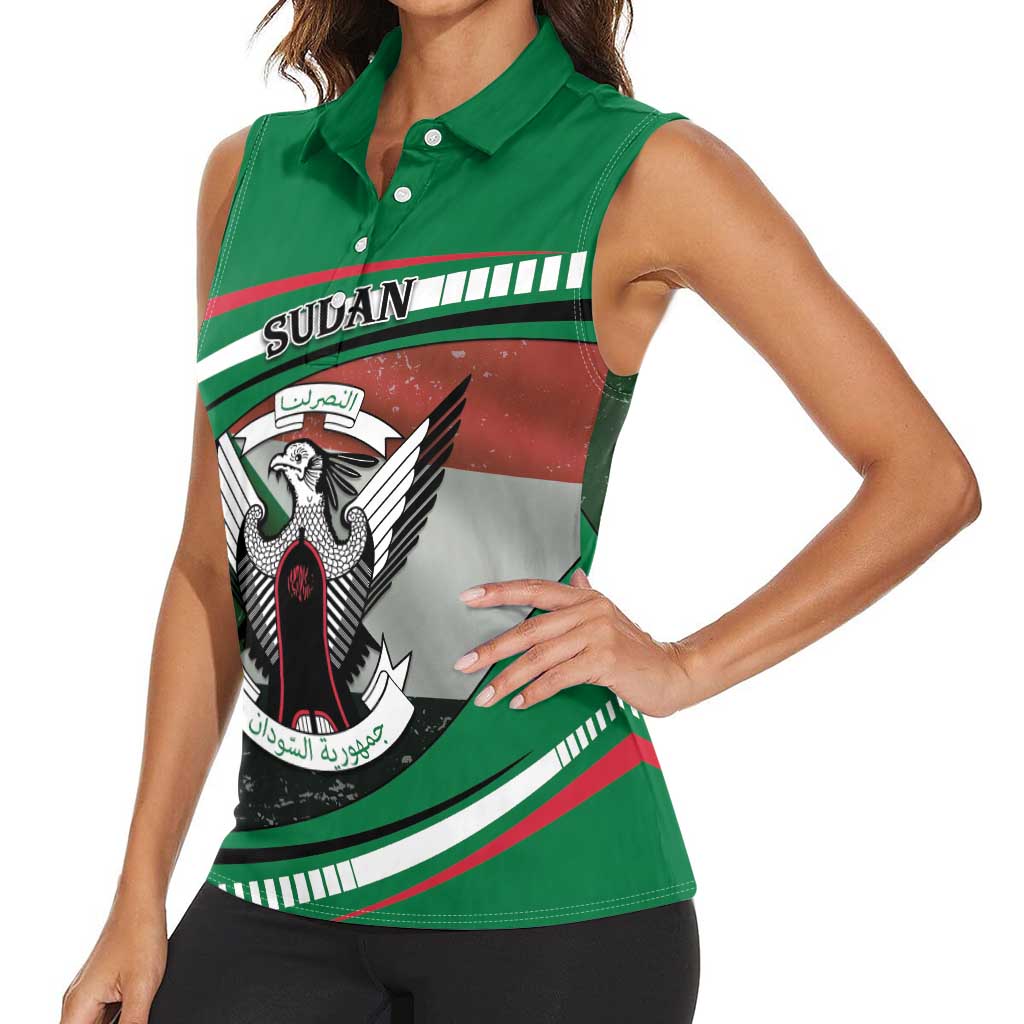 Sudan Women Sleeveless Polo Shirt Victory Is Ours - Wonder Print Shop