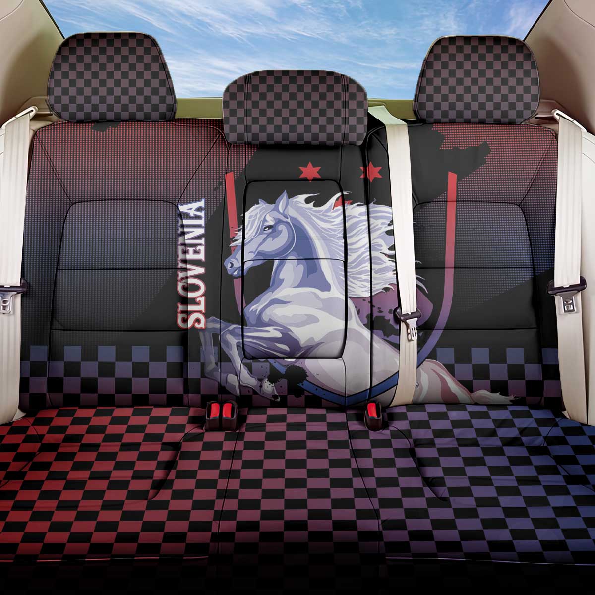 Slovenia Back Car Seat Cover The Lipizzaner Horse - Wonder Print Shop