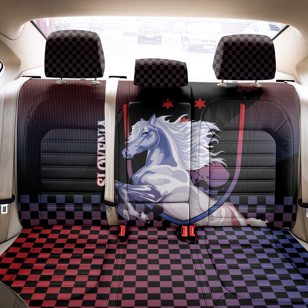 Slovenia Back Car Seat Cover The Lipizzaner Horse - Wonder Print Shop