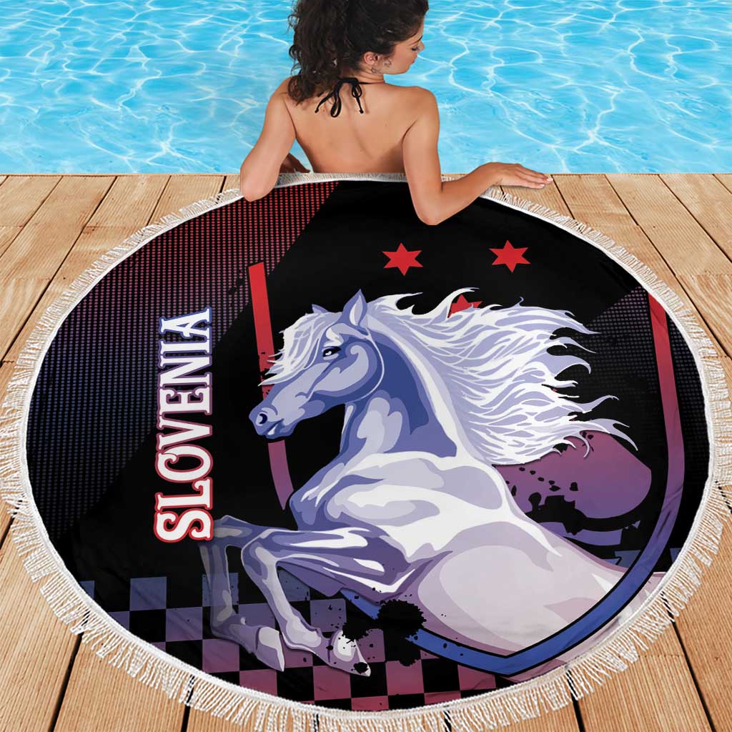 Slovenia Beach Blanket The Lipizzaner Horse - Wonder Print Shop