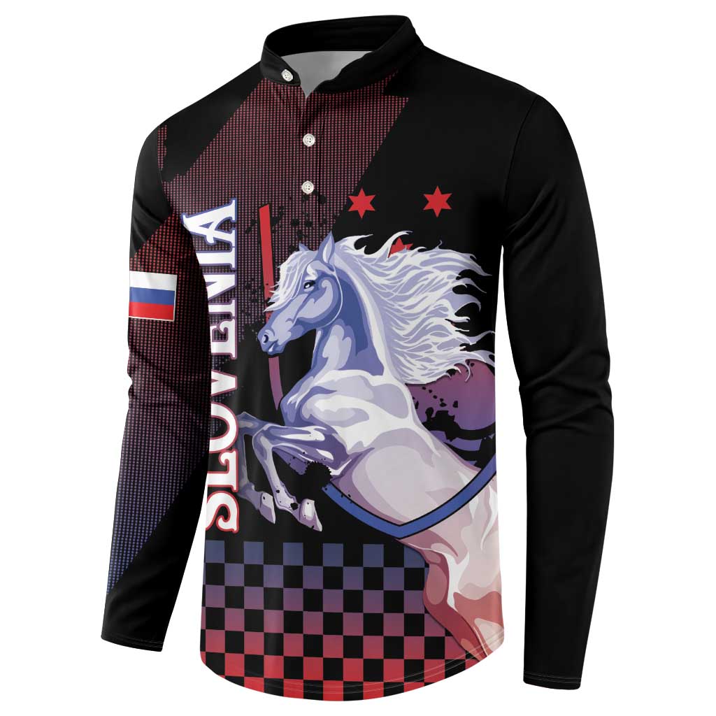 Personalized Slovenia Button Sweatshirt The Lipizzaner Horse - Wonder Print Shop