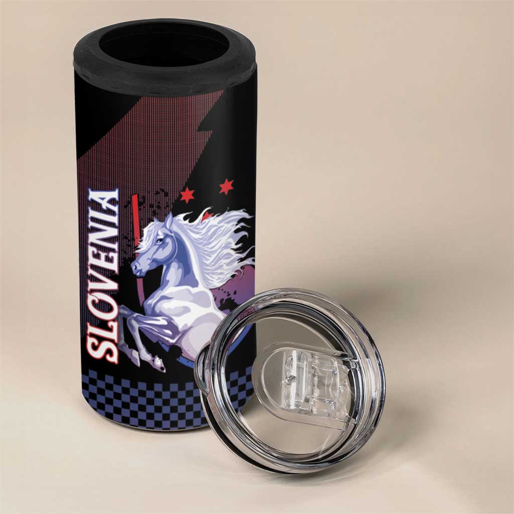 Personalized Slovenia 4 in 1 Can Cooler Tumbler The Lipizzaner Horse - Wonder Print Shop