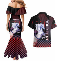 Personalized Slovenia Couples Matching Mermaid Dress and Hawaiian Shirt The Lipizzaner Horse - Wonder Print Shop