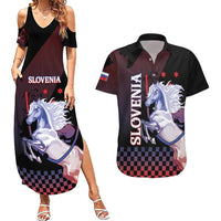 Personalized Slovenia Couples Matching Summer Maxi Dress and Hawaiian Shirt The Lipizzaner Horse - Wonder Print Shop