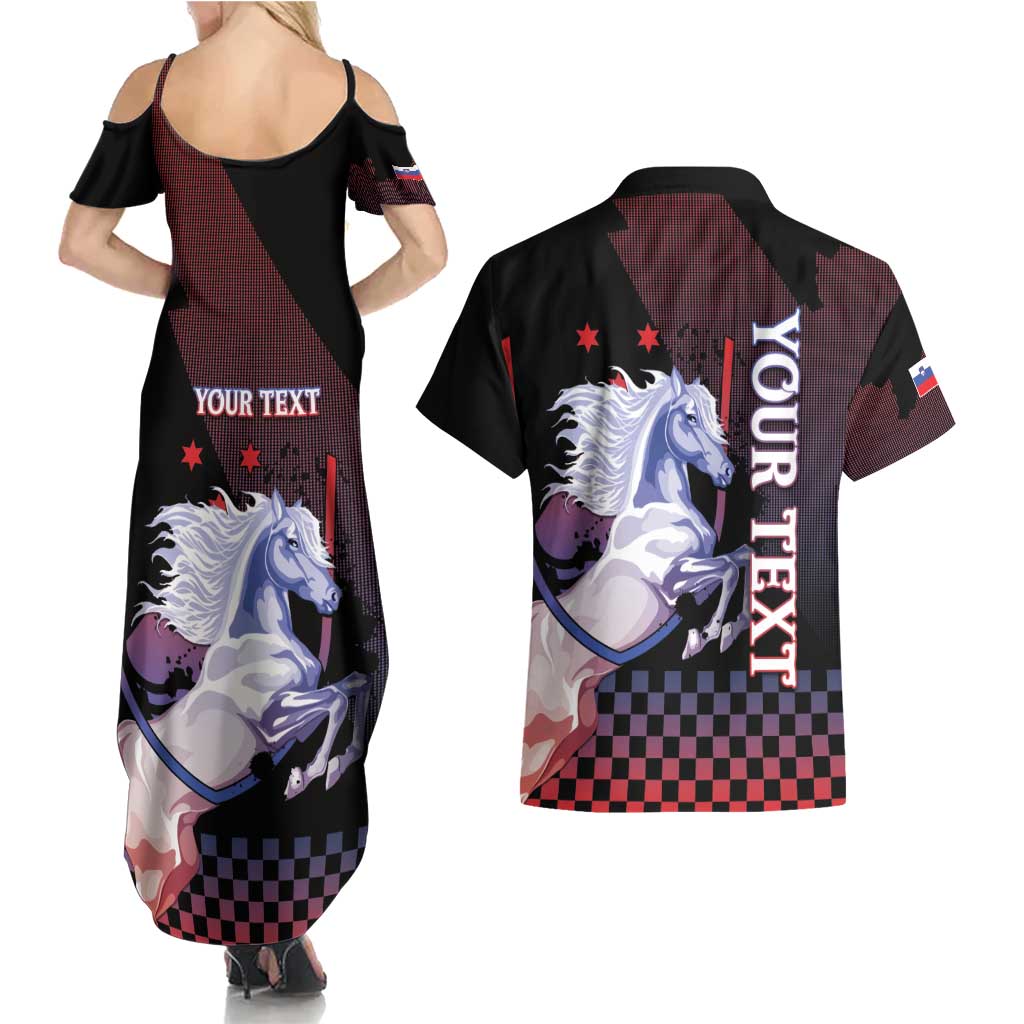 Personalized Slovenia Couples Matching Summer Maxi Dress and Hawaiian Shirt The Lipizzaner Horse - Wonder Print Shop