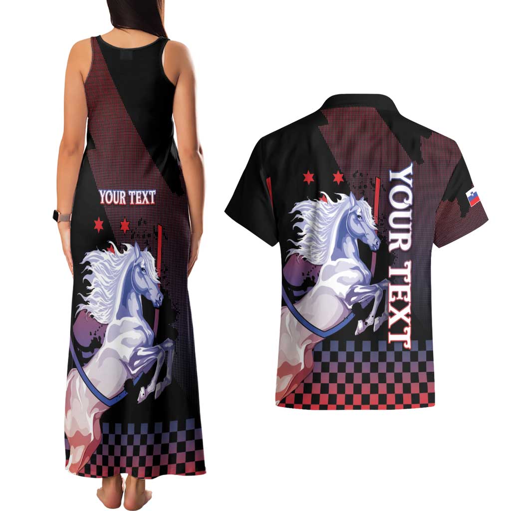 Personalized Slovenia Couples Matching Tank Maxi Dress and Hawaiian Shirt The Lipizzaner Horse - Wonder Print Shop