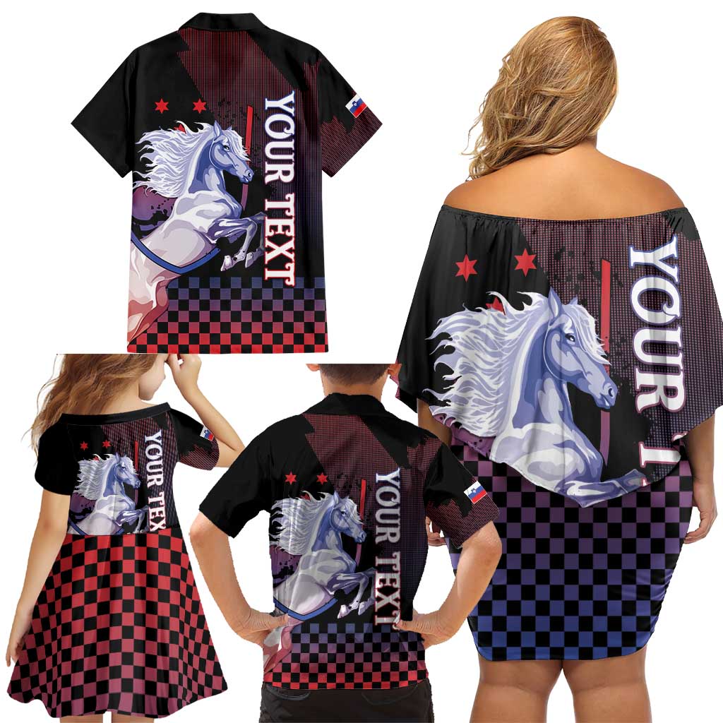 Personalized Slovenia Family Matching Off Shoulder Short Dress and Hawaiian Shirt The Lipizzaner Horse - Wonder Print Shop