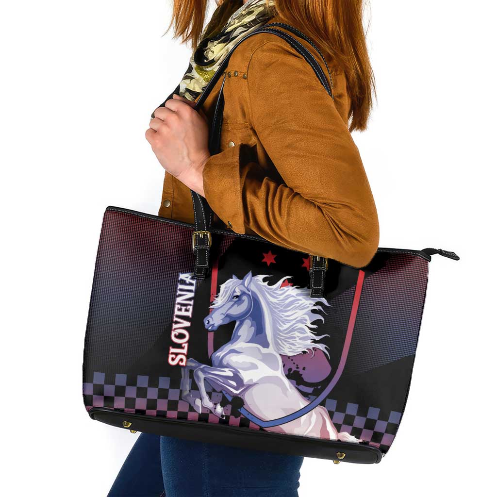 Slovenia Leather Tote Bag The Lipizzaner Horse - Wonder Print Shop