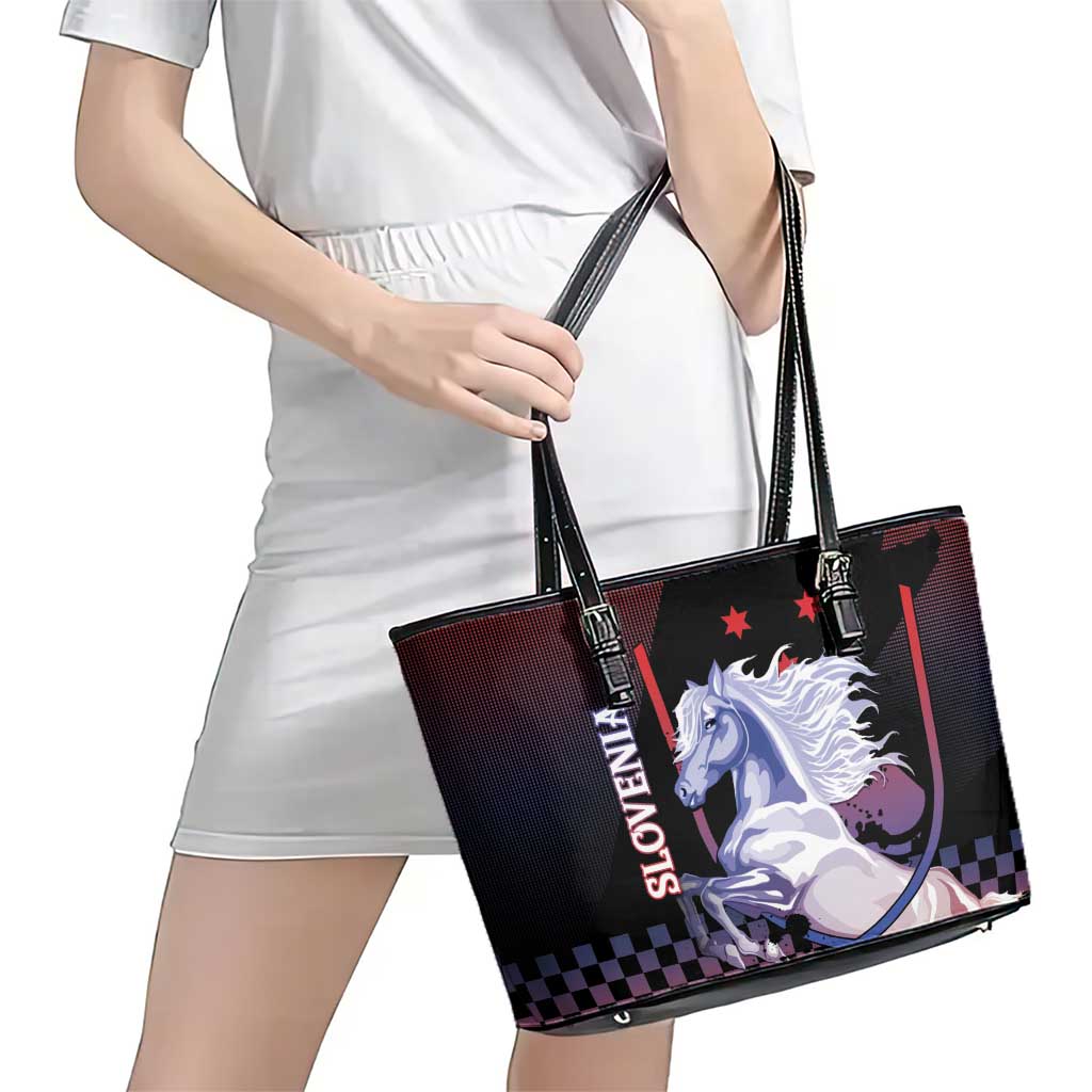 Slovenia Leather Tote Bag The Lipizzaner Horse - Wonder Print Shop