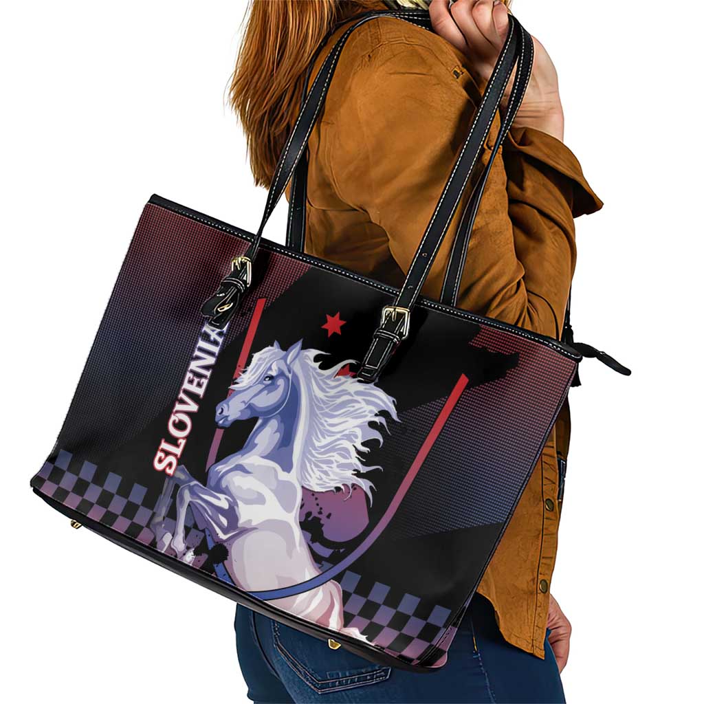 Slovenia Leather Tote Bag The Lipizzaner Horse - Wonder Print Shop