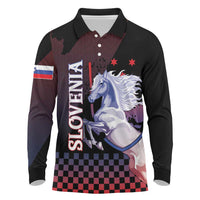 Personalized Slovenia Long Sleeve Polo Shirt The Lipizzaner Horse - Wonder Print Shop