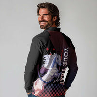 Personalized Slovenia Long Sleeve Polo Shirt The Lipizzaner Horse - Wonder Print Shop