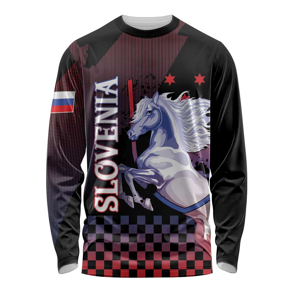 Personalized Slovenia Long Sleeve Shirt The Lipizzaner Horse - Wonder Print Shop