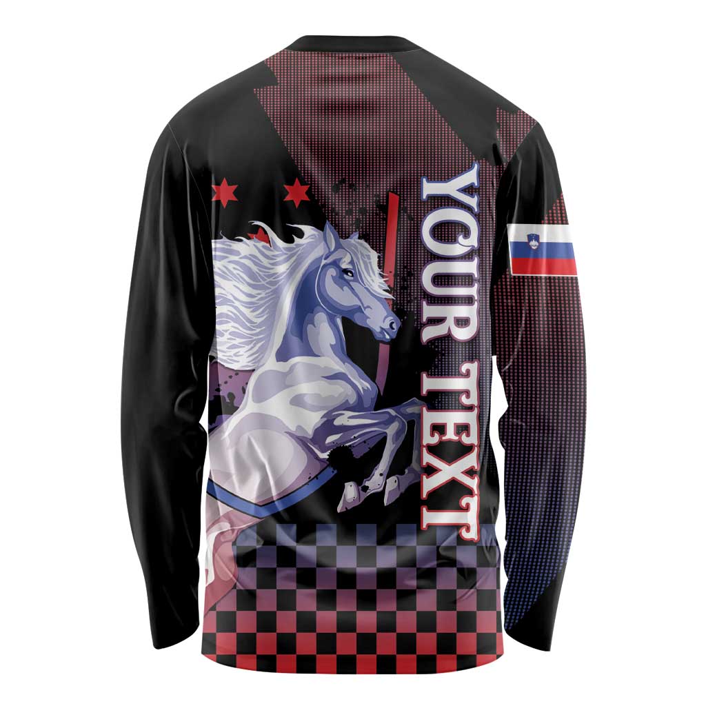 Personalized Slovenia Long Sleeve Shirt The Lipizzaner Horse - Wonder Print Shop