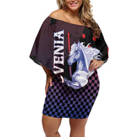 Personalized Slovenia Off Shoulder Short Dress The Lipizzaner Horse - Wonder Print Shop