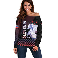 Personalized Slovenia Off Shoulder Sweater The Lipizzaner Horse - Wonder Print Shop
