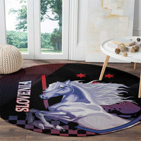 Slovenia Round Carpet The Lipizzaner Horse - Wonder Print Shop