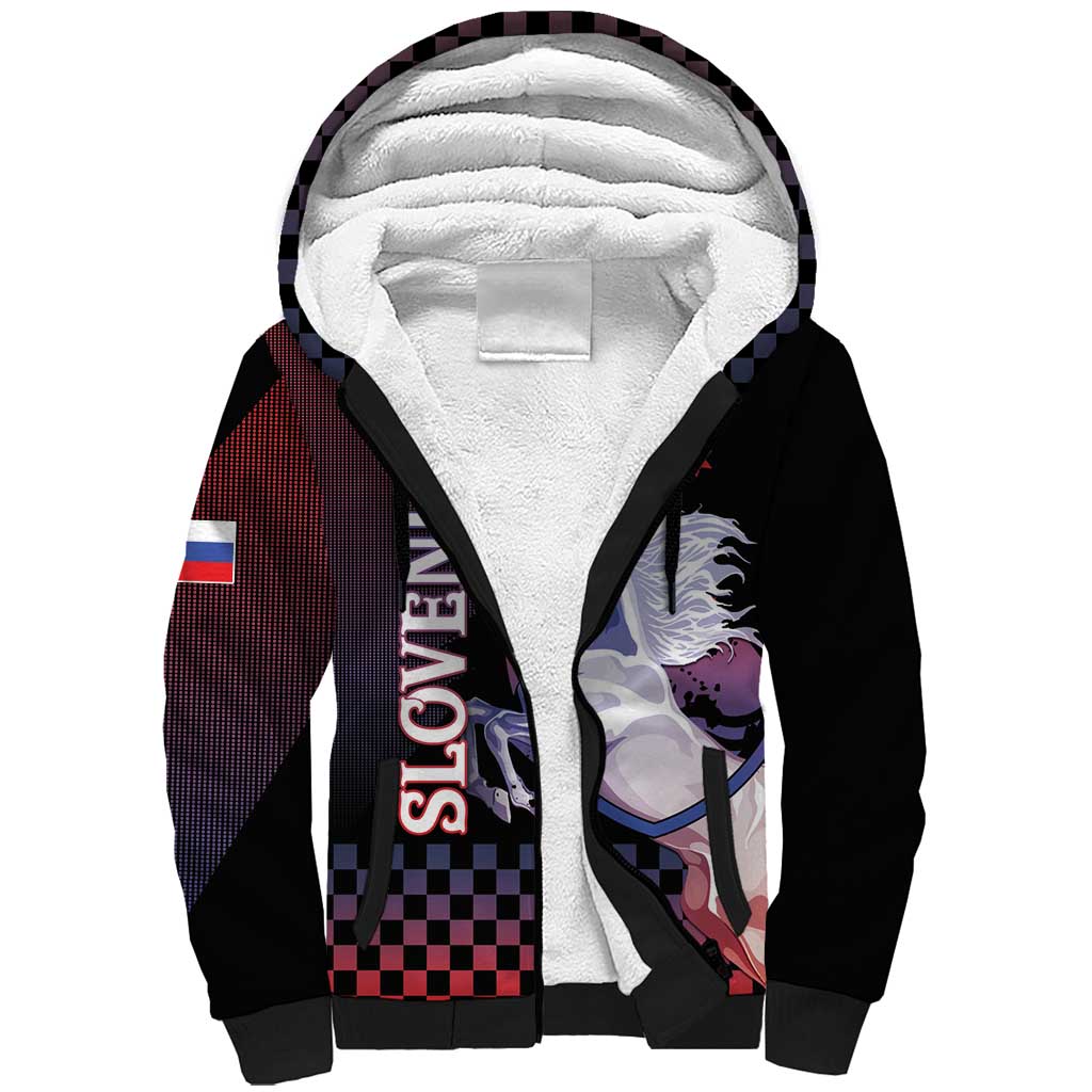 Personalized Slovenia Sherpa Hoodie The Lipizzaner Horse - Wonder Print Shop