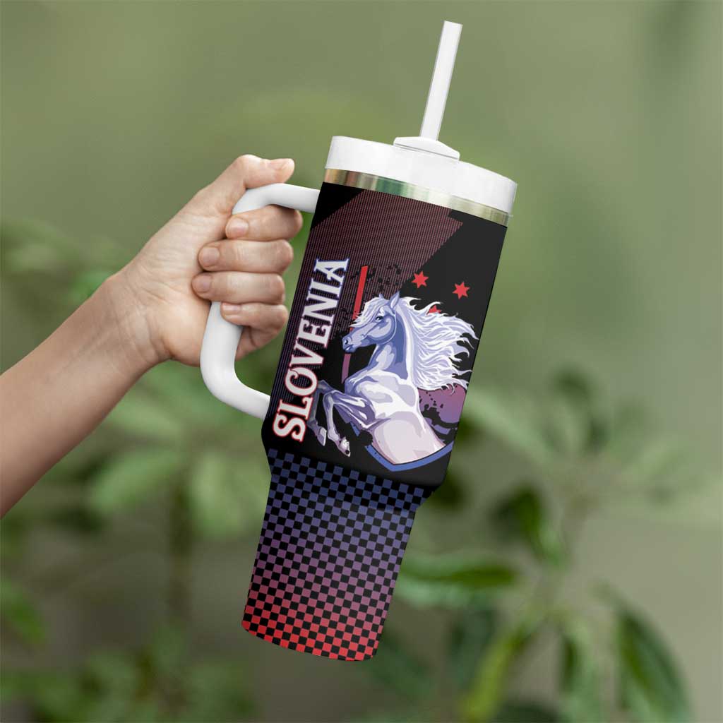 Personalized Slovenia Tumbler With Handle The Lipizzaner Horse - Wonder Print Shop