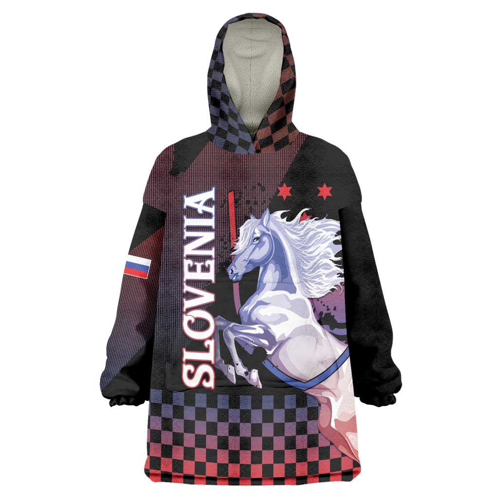 Personalized Slovenia Wearable Blanket Hoodie The Lipizzaner Horse - Wonder Print Shop