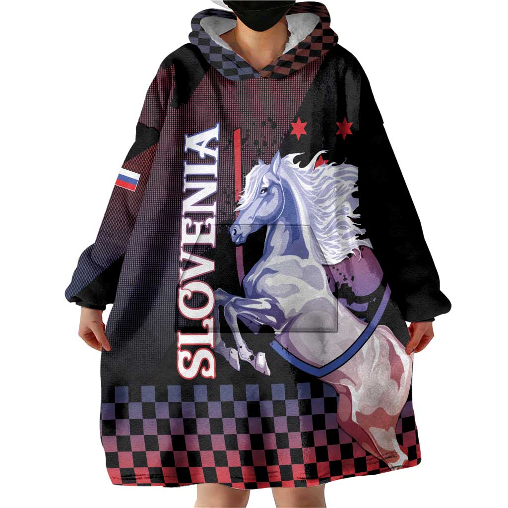 Personalized Slovenia Wearable Blanket Hoodie The Lipizzaner Horse - Wonder Print Shop