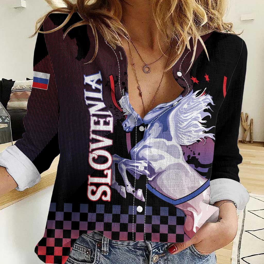 Personalized Slovenia Women Casual Shirt The Lipizzaner Horse - Wonder Print Shop