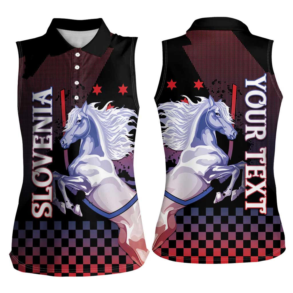 Personalized Slovenia Women Sleeveless Polo Shirt The Lipizzaner Horse - Wonder Print Shop
