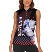 Personalized Slovenia Women Sleeveless Polo Shirt The Lipizzaner Horse - Wonder Print Shop
