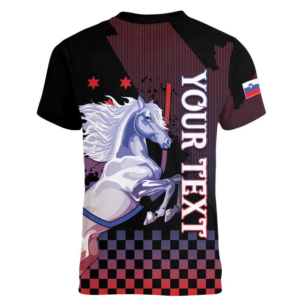 Personalized Slovenia Women V-Neck T-Shirt The Lipizzaner Horse - Wonder Print Shop