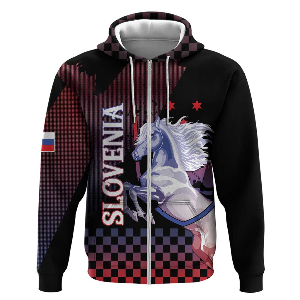 Personalized Slovenia Zip Hoodie The Lipizzaner Horse - Wonder Print Shop