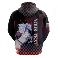 Personalized Slovenia Zip Hoodie The Lipizzaner Horse - Wonder Print Shop