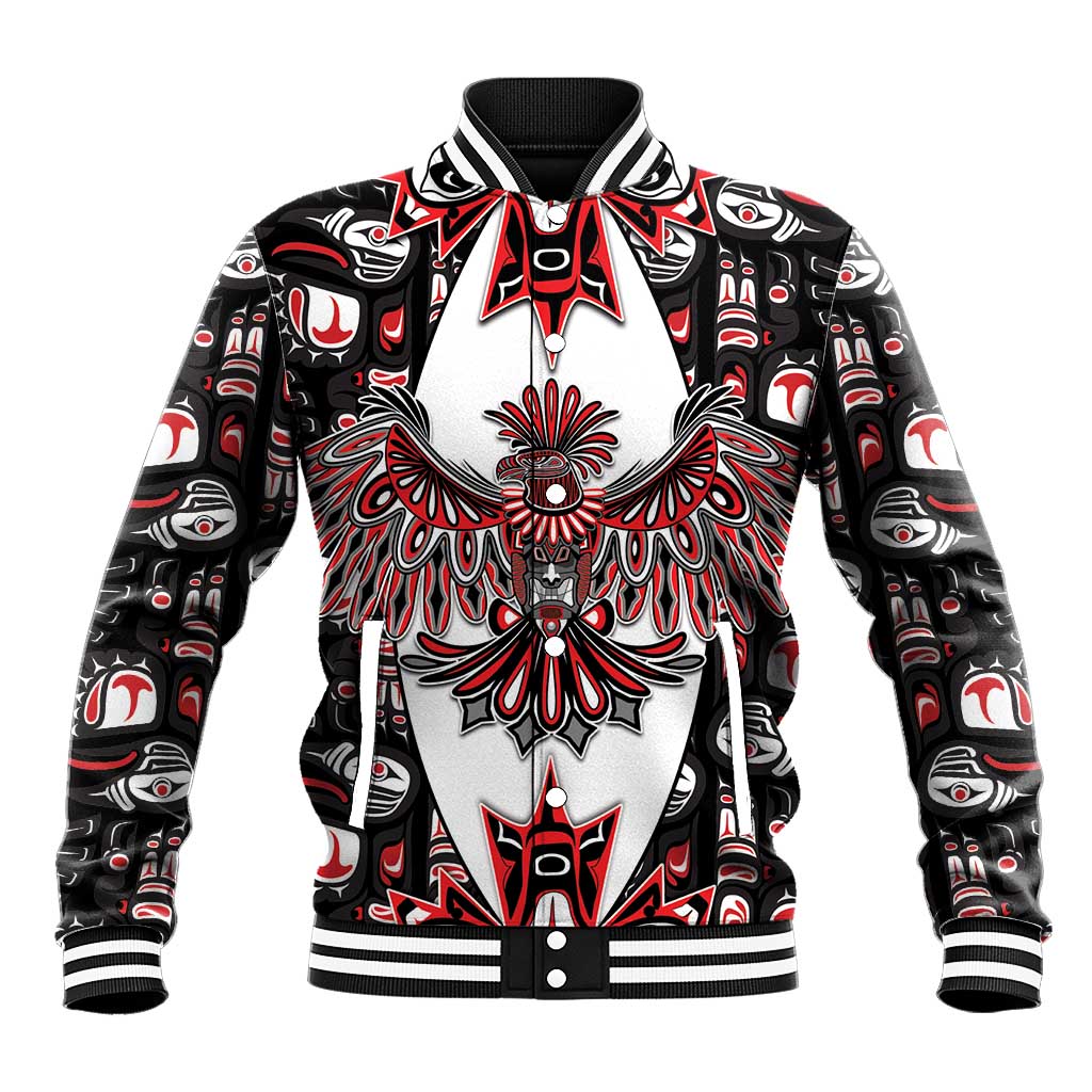 Canada Haida Baseball Jacket Thunderbird Northwest Coast Indigenous - Wonder Print Shop