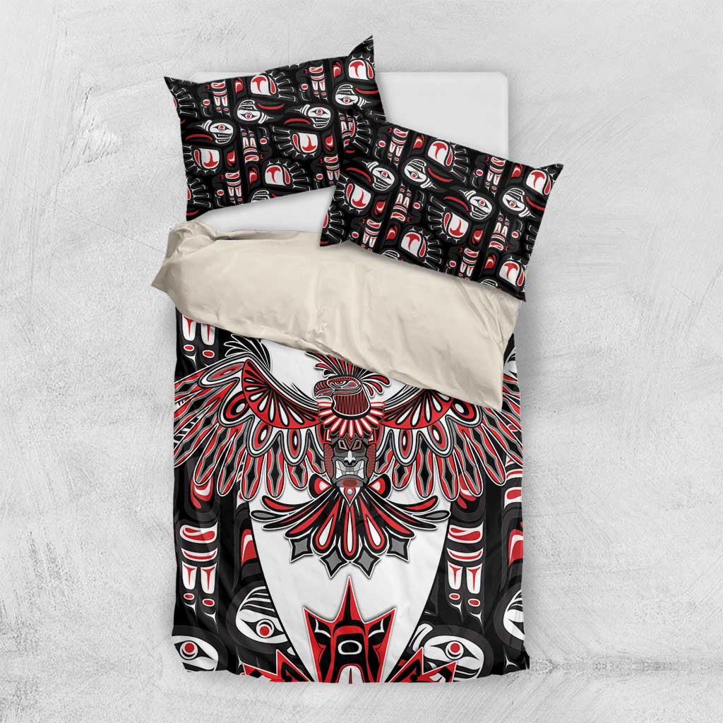 Canada Haida Bedding Set Thunderbird Northwest Coast Indigenous - Wonder Print Shop