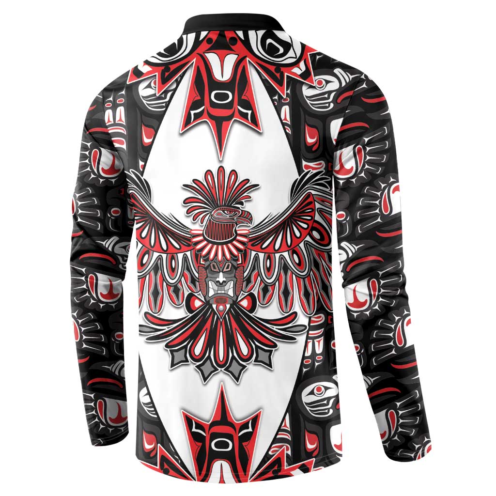 Canada Haida Button Sweatshirt Thunderbird Northwest Coast Indigenous - Wonder Print Shop