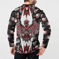 Canada Haida Button Sweatshirt Thunderbird Northwest Coast Indigenous - Wonder Print Shop