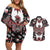 Canada Haida Couples Matching Off Shoulder Short Dress and Hawaiian Shirt Thunderbird Northwest Coast Indigenous - Wonder Print Shop
