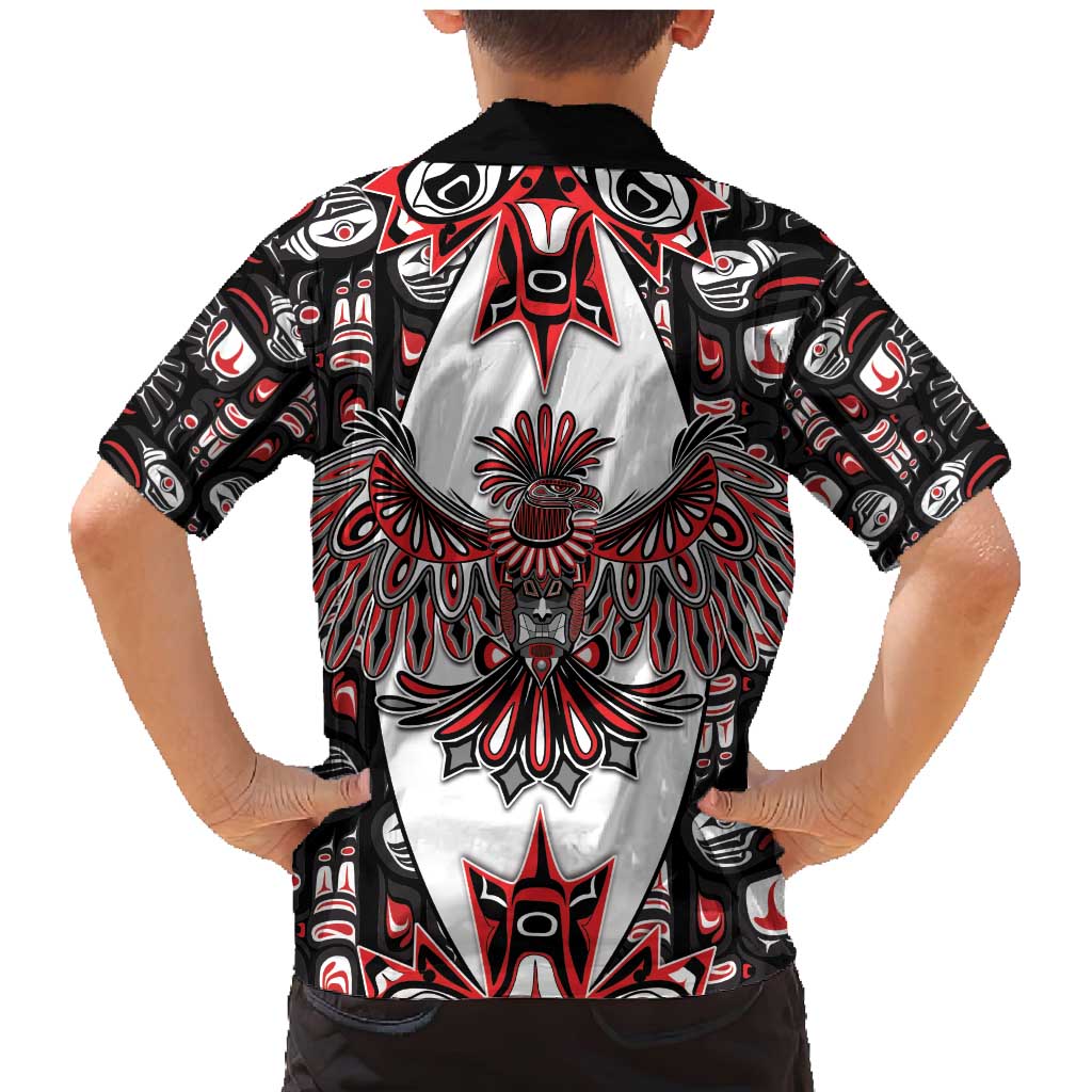 Canada Haida Family Matching Mermaid Dress and Hawaiian Shirt Thunderbird Northwest Coast Indigenous - Wonder Print Shop