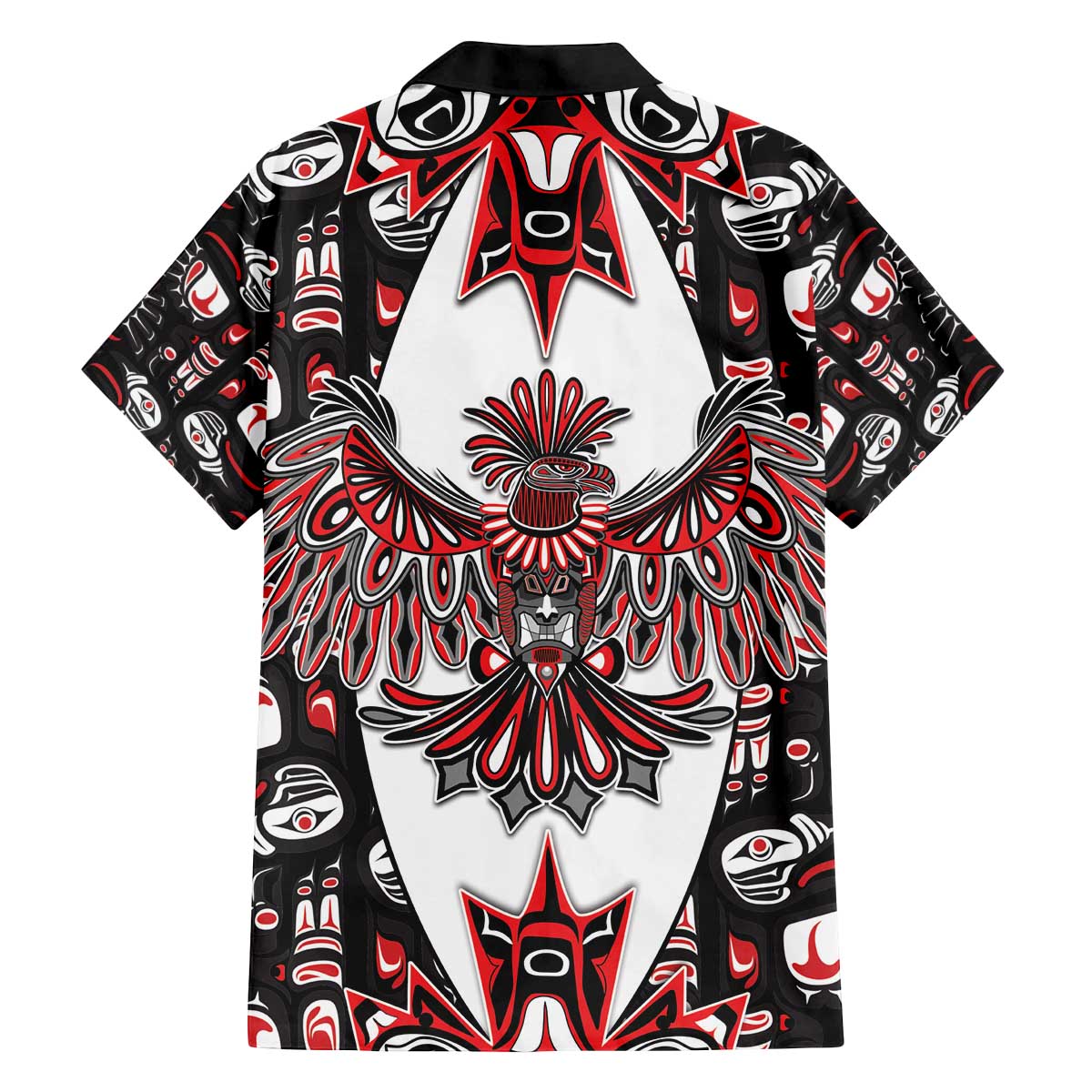 Canada Haida Family Matching Off The Shoulder Long Sleeve Dress and Hawaiian Shirt Thunderbird Northwest Coast Indigenous - Wonder Print Shop