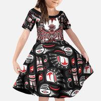Canada Haida Family Matching Off Shoulder Maxi Dress and Hawaiian Shirt Thunderbird Northwest Coast Indigenous - Wonder Print Shop