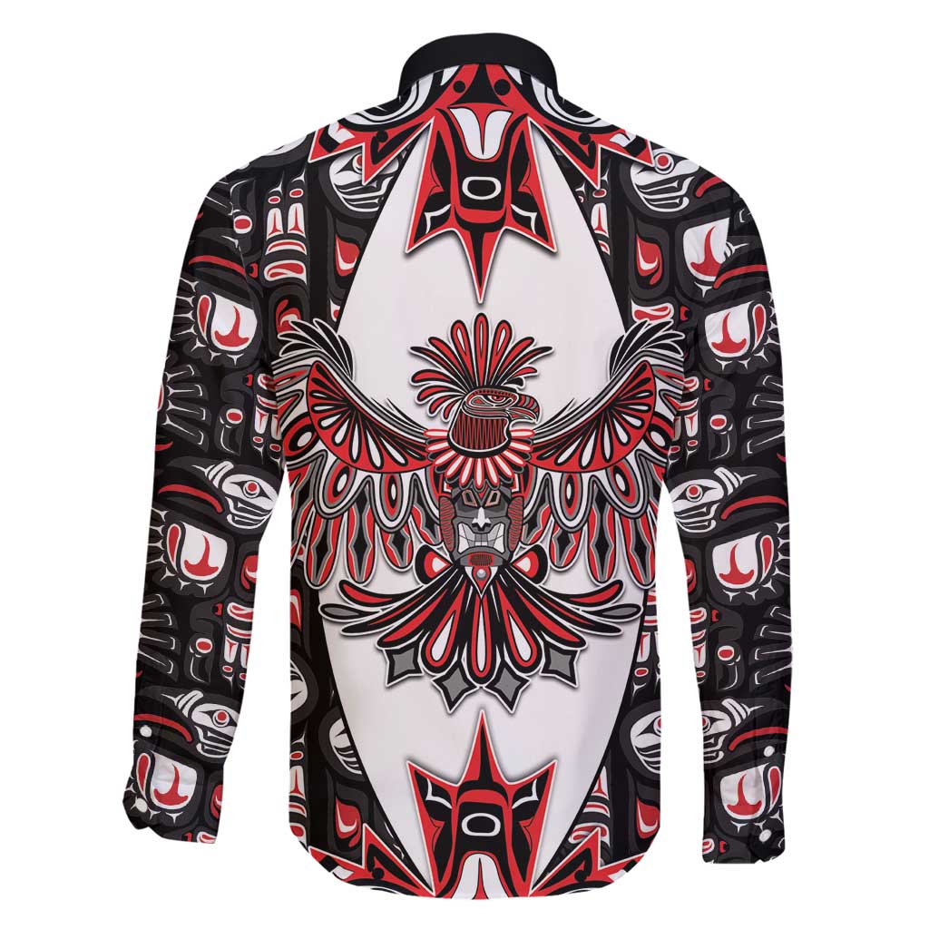 Canada Haida Family Matching Off Shoulder Maxi Dress and Hawaiian Shirt Thunderbird Northwest Coast Indigenous - Wonder Print Shop