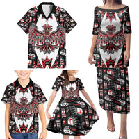 Canada Haida Family Matching Puletasi and Hawaiian Shirt Thunderbird Northwest Coast Indigenous - Wonder Print Shop