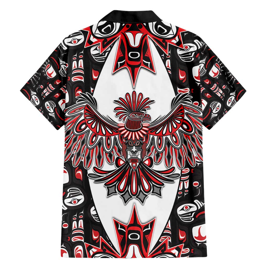 Canada Haida Family Matching Short Sleeve Bodycon Dress and Hawaiian Shirt Thunderbird Northwest Coast Indigenous - Wonder Print Shop