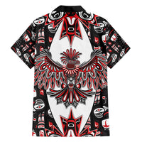 Canada Haida Family Matching Short Sleeve Bodycon Dress and Hawaiian Shirt Thunderbird Northwest Coast Indigenous - Wonder Print Shop