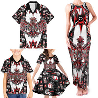 Canada Haida Family Matching Tank Maxi Dress and Hawaiian Shirt Thunderbird Northwest Coast Indigenous - Wonder Print Shop