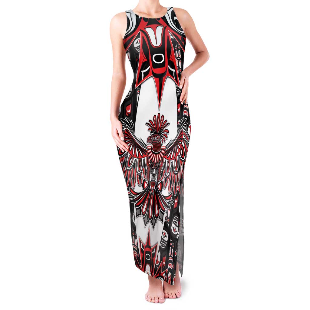 Canada Haida Family Matching Tank Maxi Dress and Hawaiian Shirt Thunderbird Northwest Coast Indigenous - Wonder Print Shop