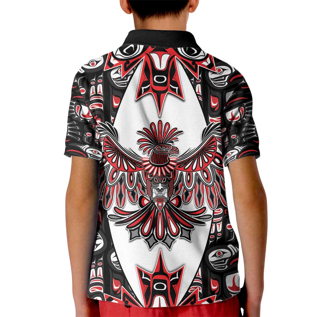 Canada Haida Kid Polo Shirt Thunderbird Northwest Coast Indigenous - Wonder Print Shop