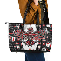 Canada Haida Leather Tote Bag Thunderbird Northwest Coast Indigenous - Wonder Print Shop