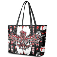Canada Haida Leather Tote Bag Thunderbird Northwest Coast Indigenous - Wonder Print Shop
